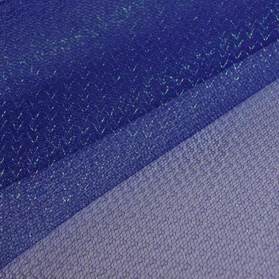 Produktbild von Faschingsstoff Meterware Tüll Glitzertüll blau Glitzer 150cm