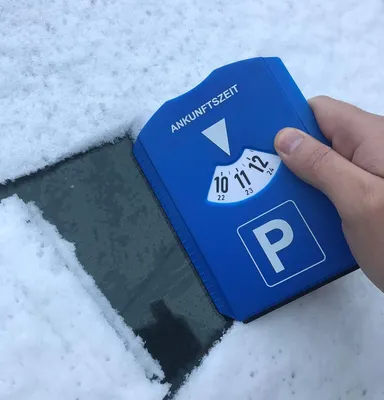 Image de INF Disque de stationnement minuté avec gratte-glace Bleu