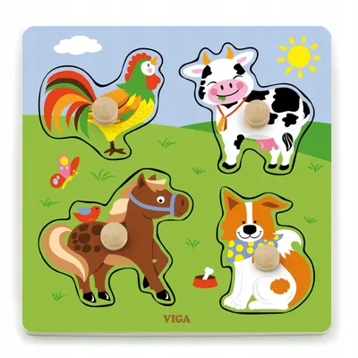 Produktbild von Viga Toys - Steckpuzzle - Bauernhof