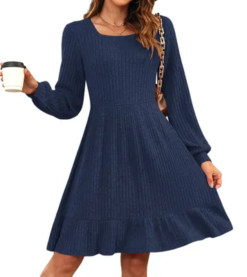 Productafbeelding van AUSELILY: Dames, gebreide jurk, herfstjurk, trui-jurk, winterjurken