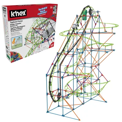 Obrázok produktu pre K'NEX 51438, horská dráha "Typhoon Frenzy", stavebnica 2 v 1, farebná stavebnica pre chlapcov a dievčatá, hračka s dĺžkou 5,8 metrov, 640 prvkov, stavebnica pre deti od 9 rokov