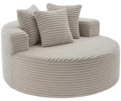 Obrázek produktu pro tectake® Relaxační křeslo, sametová potahová látka, rozměry 127 x 60 cm, kvalitní pěna s vysokou hustotou, včetně 3 polštářů, návod součástí balení, potah v béžové barvě