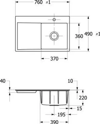 Produktbild von Villeroy & Boch Keramikspüle 33471FJ0, Subway Style 45 Flat Einbauspüle - inkl.