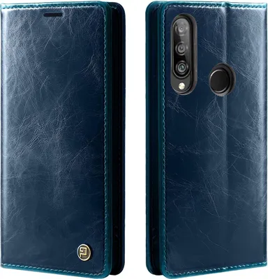 Produktbild von Handyhülle für Huawei P30 Lite Kunstleder Flip Cover Hülle RFID Schutz Case Kartenfach Farbe: Blau
