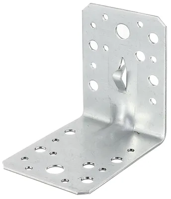 Produktbild von Alberts 861681 Winkelverbinder, mit Sicke und Fixierkralle zum Einschlagen, sendzimirverzinkt, 90 x 90 x 65 mm, 25er Set