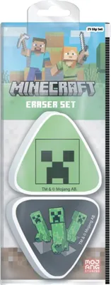 Produktbild von Minecraft - Radiergummi, "Creeper" (2er-Pack) PM12943 (Einheitsgröße) (Grün/Schwarz)