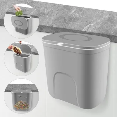 Produktbild von Famanu Abfalleimer mit Deckel - Praktische hängende Lösung für die Küche
