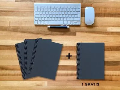 Produktbild von A 5 Notizbuch - Set, 3+1 gratis, Luxury 80 Seiten BLAU NEW LAPISLAZULI GLITTER-OPTIK, kariert 5x5mm
