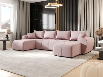 Produktbild von BEDANTE WOHNLANDSCHAFT MOLISA U Cosmic 14 Rosa mit Schlaffunktion U-Form Sofa mit Stauraum Bettkasten Wohnzimmersofa Couch Sofa Bettsofa Bettkasten Bettcouch