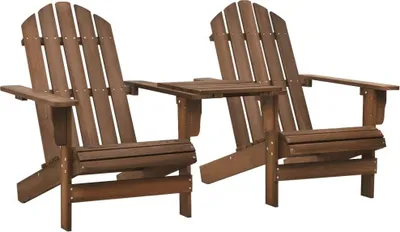 Immagine prodotto di vidaXL sedie da giardino Adirondack con tavolo in legno massiccio di abete marrone
