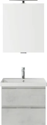 Produktbild von Badmöbelset 3-teilig Pelipal Serie 4035 BxHxT 60 x 200 x 45 cm Frontfarbe grau mit Waschtisch Keramik weiß und Keramik-W