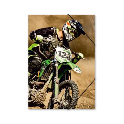 Produktbild von ITENGA Gummizugmappe Sammelmappe A4 Karton Motiv Motocross