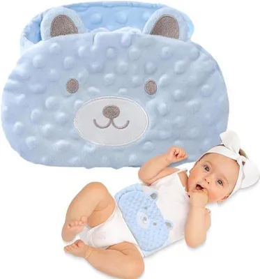 Produktbild von Famanu Babywärmewickel 63x16 cm – Wärmflasche mit Kirschkernfüllung für Koliken und Blähungen – Blau