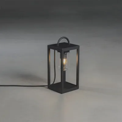 Productafbeelding van Terraslamp Bologna 33cm zwart met helder glas