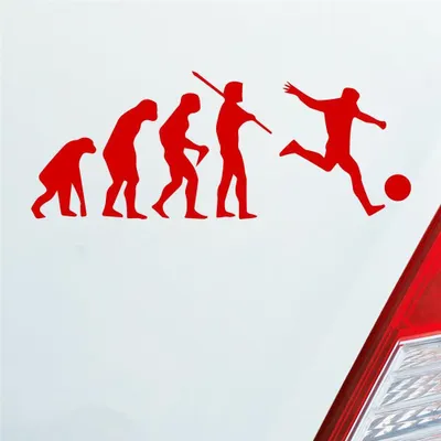 Produktbild von Auto Aufkleber Evolution Fussball Sport Fußball Soccer 15x6 cm Rot Sticker Heckscheibenaufkleber
