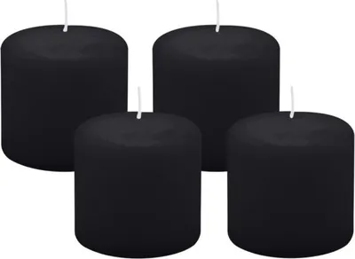 Produktbild von 4er Set Adventskranzkerzen Schwarz Ø 60 x 60 mm