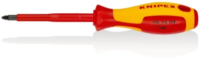 Image de Knipex tournevis cruciforme PZD 02 longueur de lame 100mm longueur totale212mm bruni 2K-Hüllen - 98 25 02