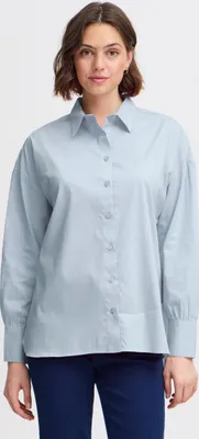 Obrázek produktu pro Fransa FRZASHIRT Dámská blůza ze směsi bavlny, zapínání na knoflíky, košilový límec, dlouhé rukávy, volný střih
