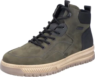 A single green boot is shown against a white background.