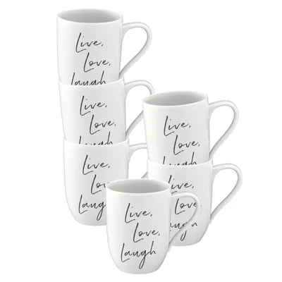 Produktbild von Multipack Villeroy & Boch Statement Becher mit Henkel Live Love Laugh - 6 Stück