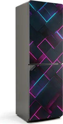 Produktbild von Futuristisches geometrisches Muster – Magnetische Kühlschrank Abdeckung – Dekorfolie magnetisch Küche – Kühlschrank Magnet Deko – selbstklebende Magnettafel – Magnetfolie für Kühlschranktür – 60x190 cm