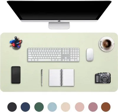 Produktbild von Große Büromatte, XXL, Kunstleder, wasserdicht + Suède, antislip, 90 x 43 cm, grün