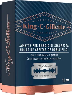 Zdjęcie produktu dla Ostrza wymienne Gillette Gillette King Double Edge - 10 Scheermesjes