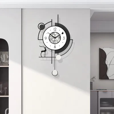 Moderne Wanduhr, geräuschlos, 35x62 cm, für Wohnzimmer & Büro