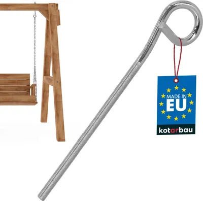 Produktbild von KOTARBAU® Schaukelhaken Schraubhaken M8 210 mm Verzinkter Stahl Deckenhaken Haken zum Schrauben Schwerlasthaken Schaukel Haken