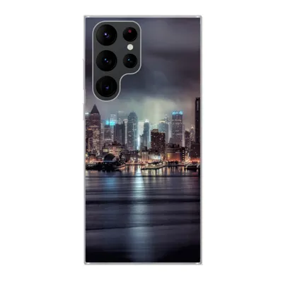 Produktbild von MuchoWow® Handyhülle Schutzhülle Hülle für Samsung Galaxy S22 Ultra New York - Amerika - Skyline Silikon Softcase Handy Hülle - Abbildung