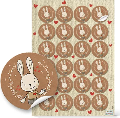 Produktbild von Logbuch-Verlag 24 Osterhase Aufkleber Osteraufkleber Hase Sticker Häschen Ohren Geschenk Deko24 Aufkleber / 1 Bogen