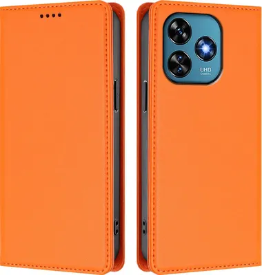 Immagine prodotto di Custodia in pelle per Oukitel C51, custodia a libro magnetica in Finto cuoio con supporto, arancione