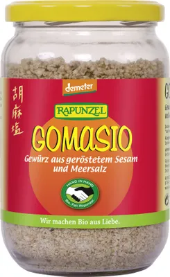 Produktbild von Rapunzel 1200840, Körnige Gewürze, 250 g, SESAM** (96,50%), Meersalz, 600 kcal, 2480 kJ, 50,3 g