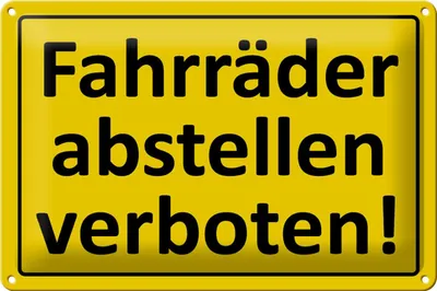 Produktbild von Blechschild Hibweis 30x20cm Fahrräder abstellen verboten