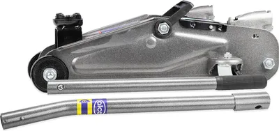 Produktbild von alca® Rangierwagenheber – hydraulisch, 2 Tonnen Traglast, Hubhöhe 135–330 mm, stabile Ausführung, zweiteiliger Griff, grau