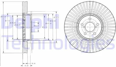 Produktbild von 2x DELPHI Bremsscheibe BG9105 für SUBARU FORESTER (SJ) Legacy IV Kombi (BP)