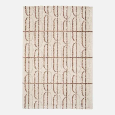 Produktbild von sweeek - Teppich für Indoor mit grafischem Muster in creme, rosa und braun