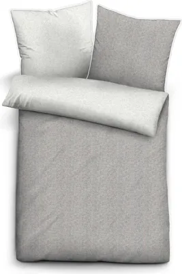 Produktbild von Biberna Melange Flanell-Wendebettwäsche 0840500-017, Größe 200x200 cm, sturmgrau