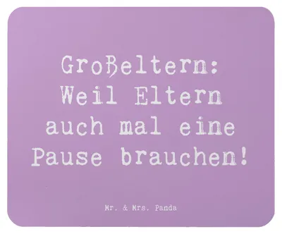 Produktbild von Mr. & Mrs. Panda Mousepad Spruch Großeltern Pause - Lavendeltraum - Geschenk, Familienunterstützung, Zusammenhalt, Generationen, Enkelkinder, persönliche Erinnerungen