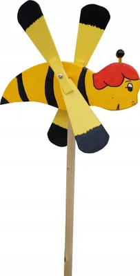 Produktbild von Holz-Windrad, Gartenabschreckung, Marder- und Bienenvertreiber, in Form einer Biene