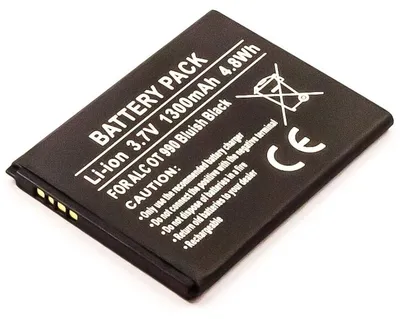 Produktbild von Akku für Alcatel One Touch Pop C1 Li-Ion 3,7 Volt 1300 mAh schwarz