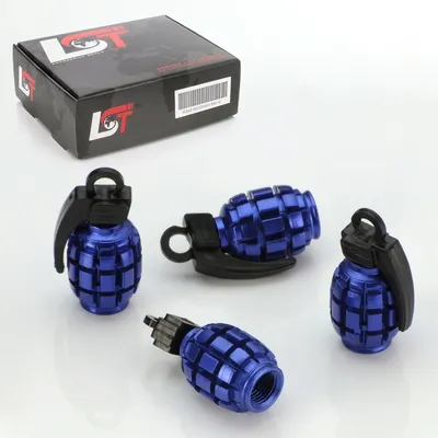 Produktbild von 4X Ventilkappe Reifenventil Granate Blau Für Pkw Lkw Motorrad Fahrrad Quad Kfz