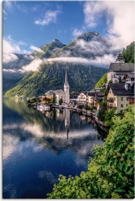 Produktbild von ARTland Leinwandbild Sommer in Hallstatt im Salzkammergut Größe: 80x120 cm