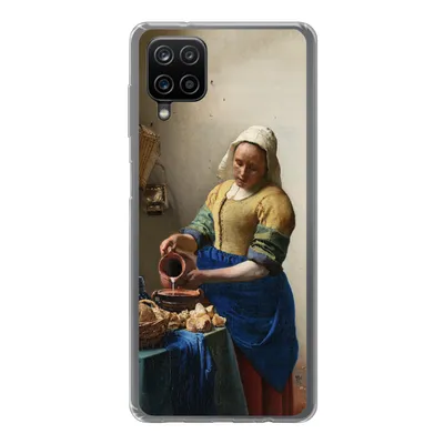 Produktbild von MuchoWow® Handyhülle Schutzhülle Hülle für Samsung Galaxy A12 Das Milchmädchen - Vermeer - Alte Meister Silikon Softcase Handy Hülle - Bild