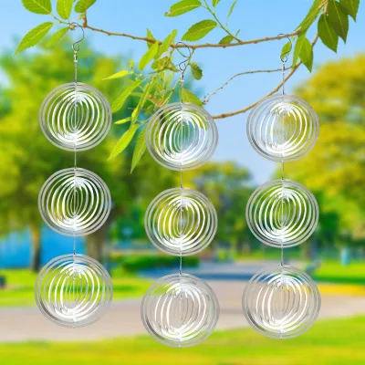 Immagine prodotto di Solidchoice - Campana a vento riflettente 3D, ideale per scoraggiare gli uccelli e decorare il giardino