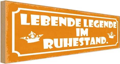 Produktbild von vianmo Holzschild 10x27 cm Lebende legende im Ruhestand Dekoration
