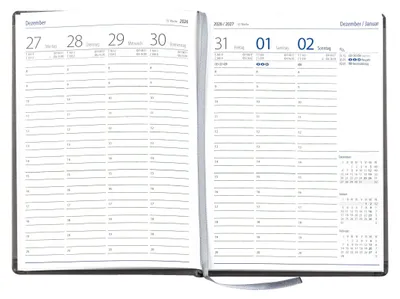 Produktbild von 2026 Güss Wochentimer Wochenbuch A5 1W/2S Tucson schwarz
