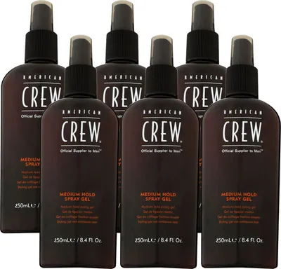 Produktbild von American Crew Medium Hold Spray Gel 6 x 250 ml Gel Spray mittlerer Halt Styling Gel Set