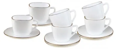 Produktbild von KINGHoff Tassen-Set 12-tlg. Opal, Weiß/Gold