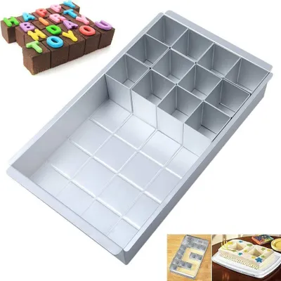 Produktbild von Zahlen und Buchstaben Backform Kuchenform aus Aluminium Antihaft Backformen Set Verstellbar DIY Backen Formen Set für Jahrestag, Hochzeit, Geburtstag, Kuchen, Ausstechformen